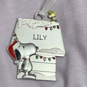 Hallmark Silver and Red Snoopy Holiday Ornament